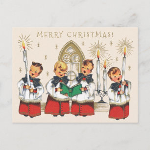Christmas Cheerful choirboys singing carols CC1179 Postcard