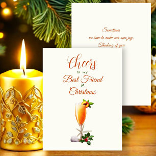 Christmas Cheers Best Friend Peach Bellini Holiday Card