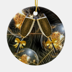 Christmas cheers ceramic tree decoration