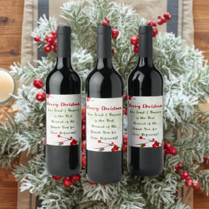 Christmas   Cheers Client for Business & Referrals Wine Label
