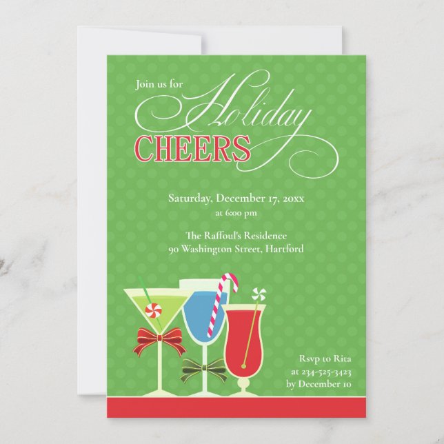 Christmas Cheers Holiday Cocktail Party Invitation (Front)
