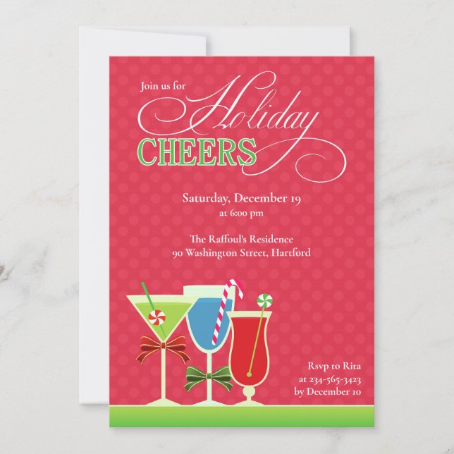Christmas Cheers Holiday Cocktail Party Invitation (Front)