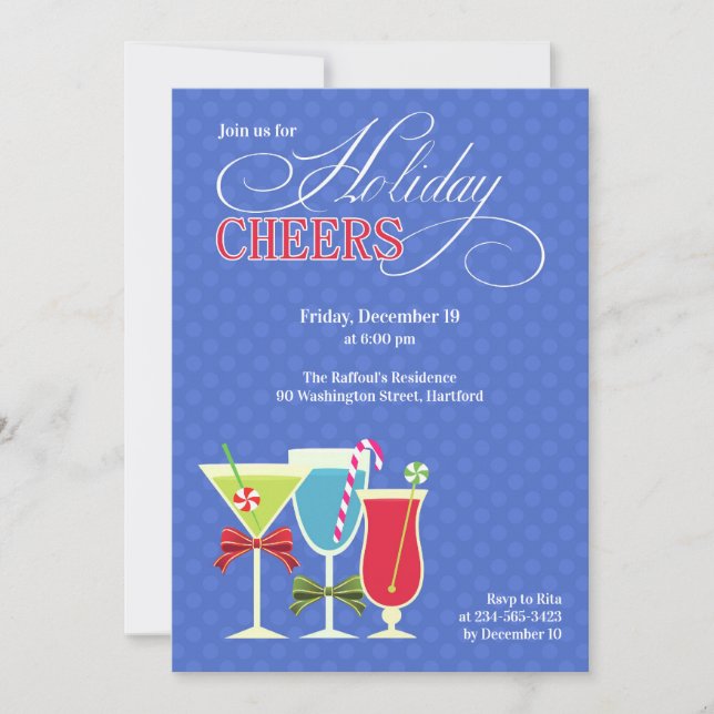 Christmas Cheers Holiday Cocktail Party Invitation (Front)