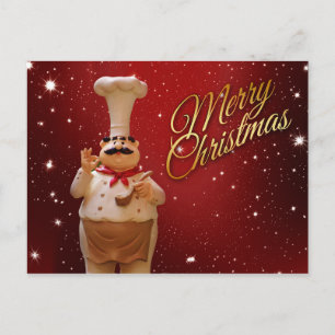 christmas chef postcard