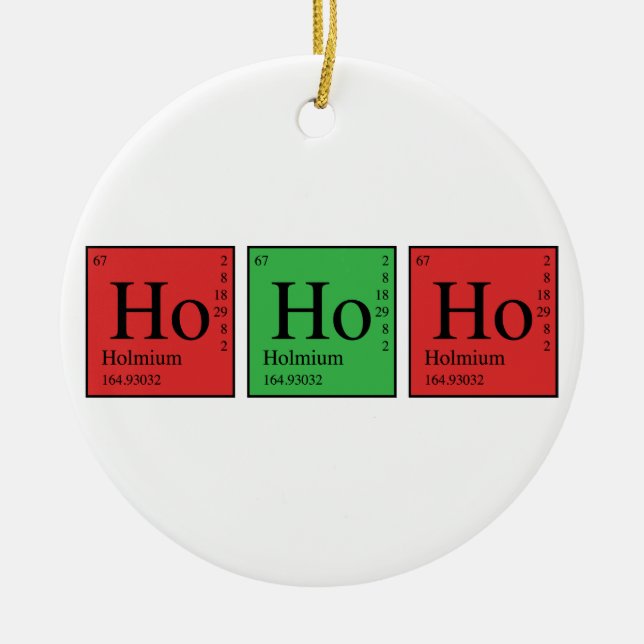 Christmas Chemistry Ceramic Tree Decoration (Front)