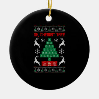 Christmas Chemistry Oh Chemist Tree Science Gift Ceramic Tree Decoration