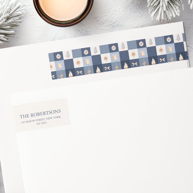 Christmas Chequered Address Label (Creator Uploaded)