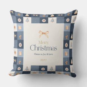 Christmas Chequered Holiday Cushion