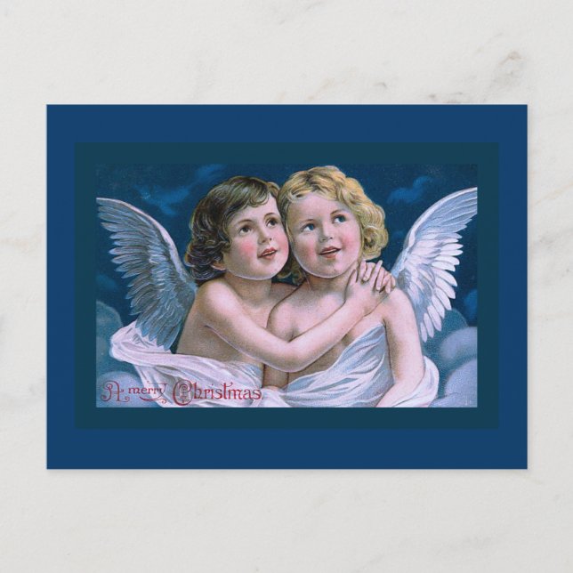 "Christmas Cherubs" Holiday Postcard (Front)