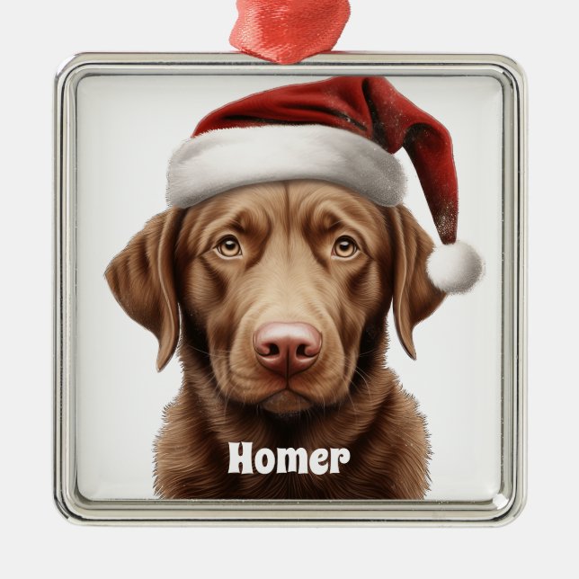 CHRISTMAS CHESAPEAKE BAY RETRIEVER DOG METAL TREE DECORATION (Front)
