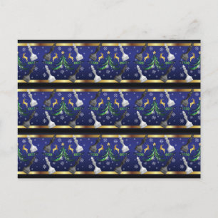Christmas Chess Pieces - Snowflakes Xmas Tree Postcard