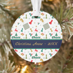 Christmas Chess - Pieces, Tree, Holly, Reindeer Ornament