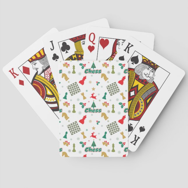 Christmas Chess - Pieces, Tree, Holly, Reindeer Playing Cards (Back)