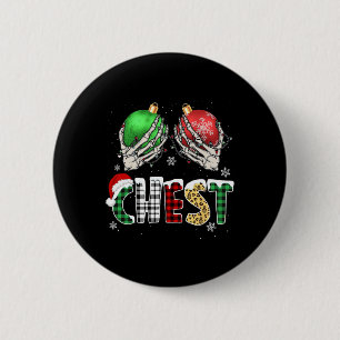 Christmas Chest Nuts Chestnuts Xmas Couple Matchin 6 Cm Round Badge