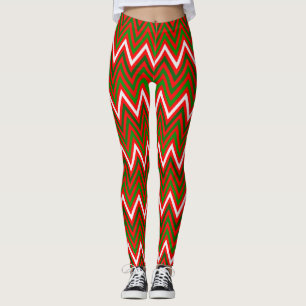 Christmas Chevron Pattern Leggings