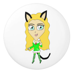Christmas chibi ceramic knob
