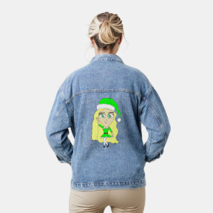 Christmas chibi  denim jacket