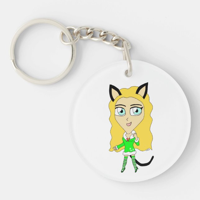 Christmas chibi    key ring (Front)