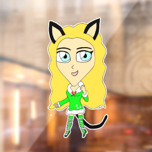 Christmas chibi    window cling