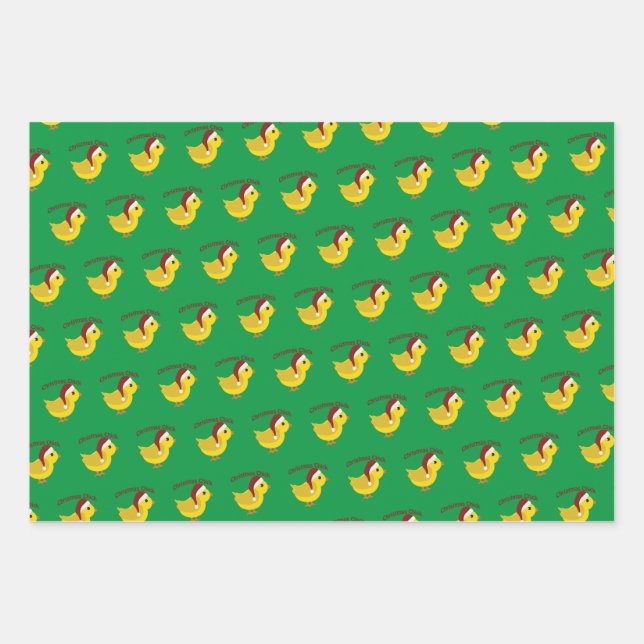Christmas Chick Wrapping Paper Sheet (Front)
