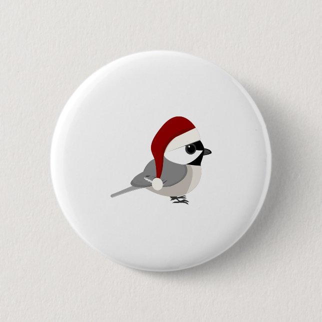 Christmas Chickadee 6 Cm Round Badge (Front)