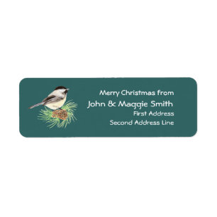 Christmas Chickadee Address Name Label Customise