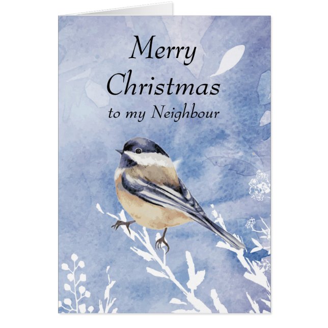 Christmas  Chickadee Bird Winter Neighbour (Front)
