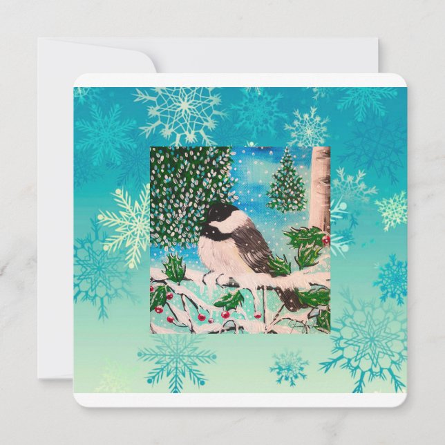 Christmas Chickadee Chatter  Invitation (Front)