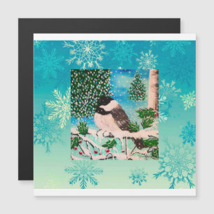Christmas Chickadee Chatter  Magnetic Invitation