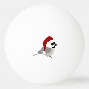 Christmas Chickadee Ping Pong Ball
