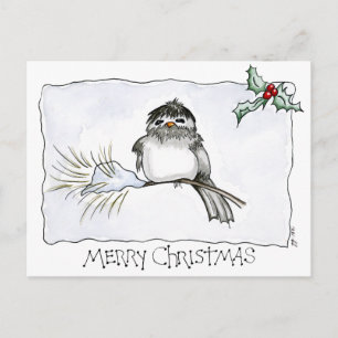 Christmas Chickadee Postcard