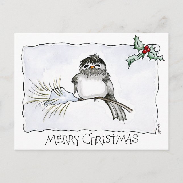 Christmas Chickadee Postcard (Front)