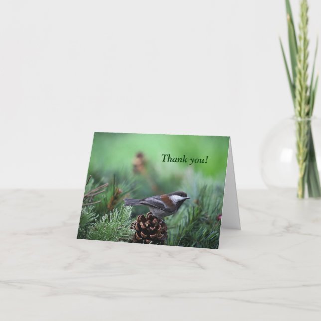 Christmas chickadee thank you card (Front)