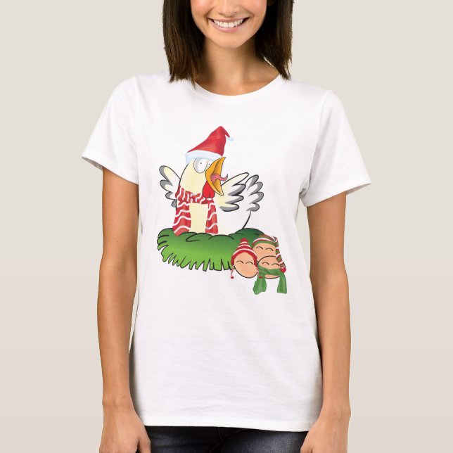 Christmas Chicken and her Eggs  Sleepshirt T-Shirt (Front)