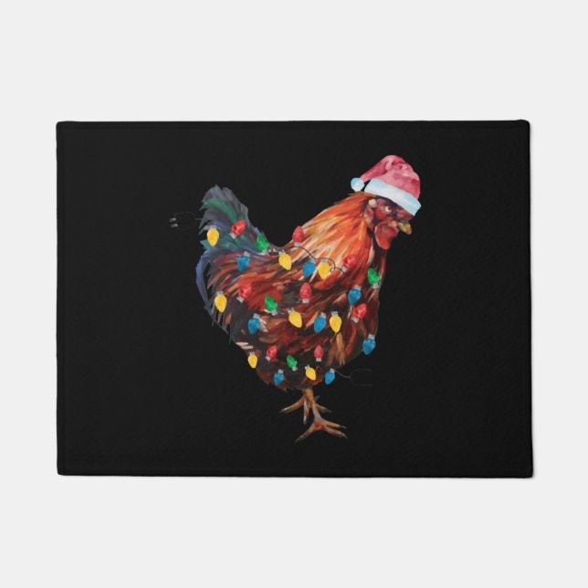 Christmas Chicken  Doormat (Front)