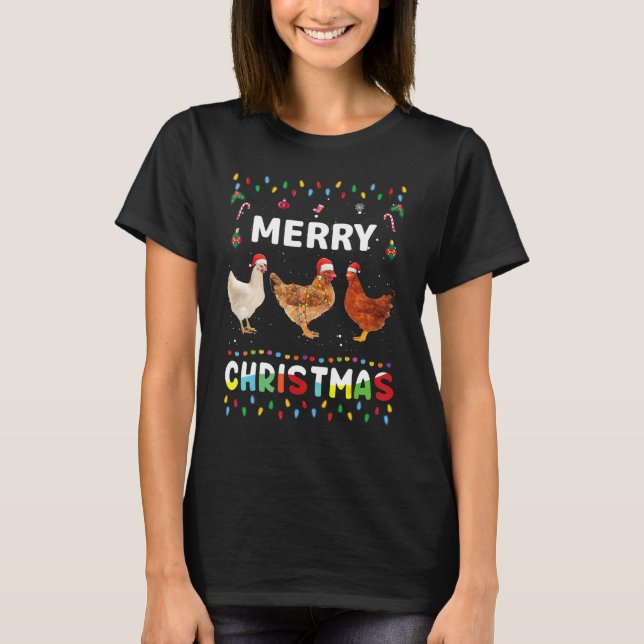 Christmas Chicken    Farm Animal Xmas T-Shirt (Front)