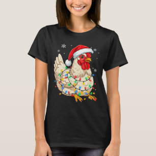 Christmas Chicken Farm Lights Xmas T-Shirt