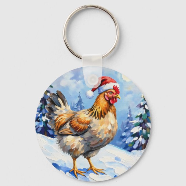 Christmas Chicken Key Ring (Front)