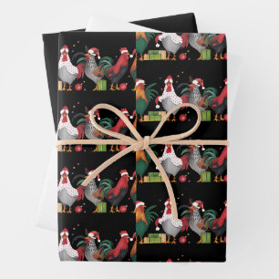 Christmas Chicken Lover Xmas Funny Holiday Wrapping Paper Sheet