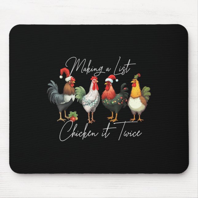 Christmas Chicken Lover Xmas Santa Hat Funny Farm  Mouse Mat (Front)