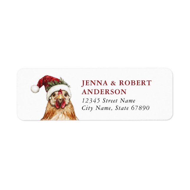 Christmas Chicken Return Address Labels (Front)