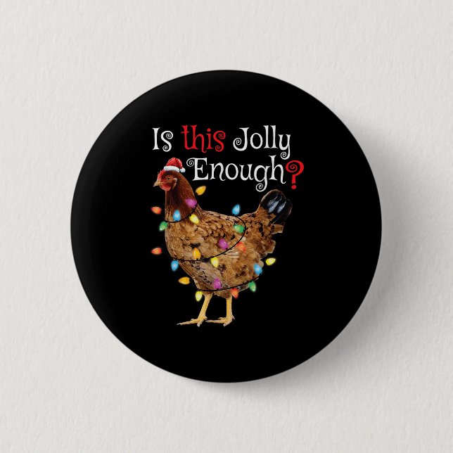 Christmas Chicken Shirt Women Men Kids Funny Santa 6 Cm Round Badge (Front)