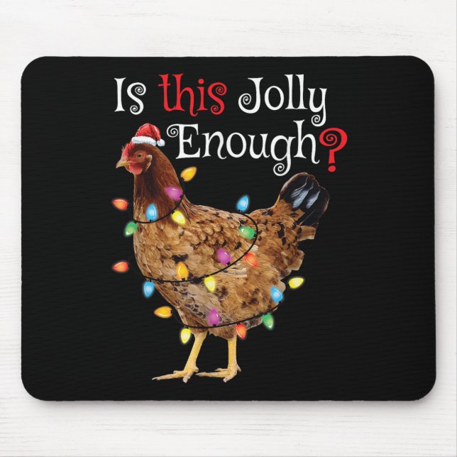 Christmas Chicken Shirt Women Men Kids Funny Santa Mouse Mat (Front)