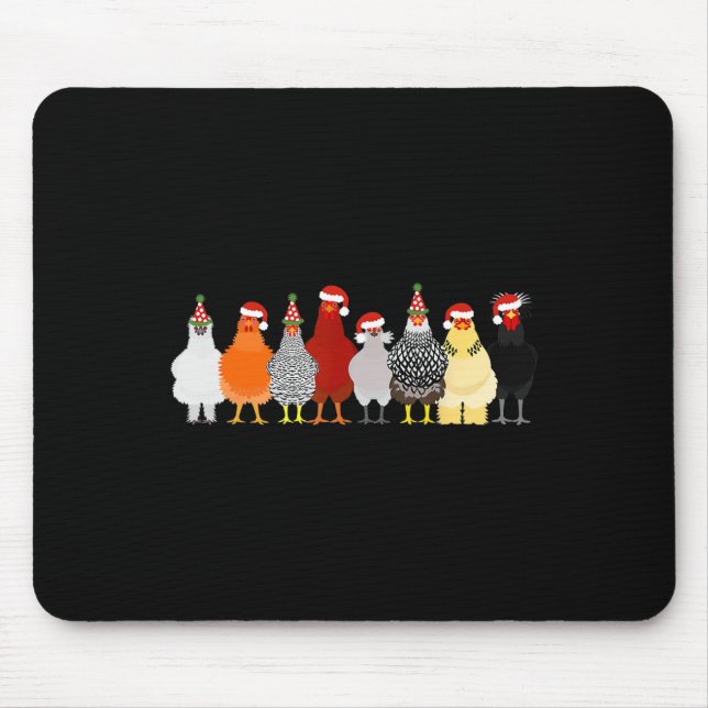 Christmas Chicken Squad Cute Chicken Farm Animals  Mouse Mat (Front)