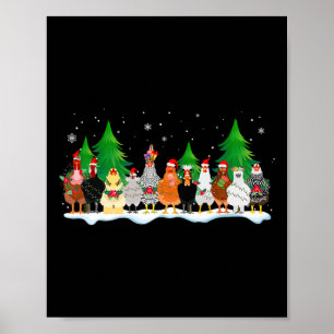 Christmas Chicken Squad Cute Chicken Farm Animals Poster