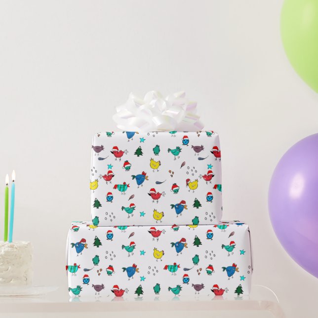 Christmas chickens colour of your choise wrapping  paper (Party Gifts)