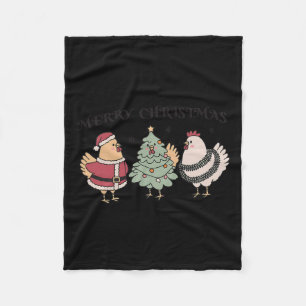 Christmas Chickens  Fleece Blanket