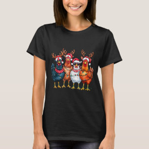 Christmas Chickens Reindeer Farm Animals Xmas Ligh T-Shirt
