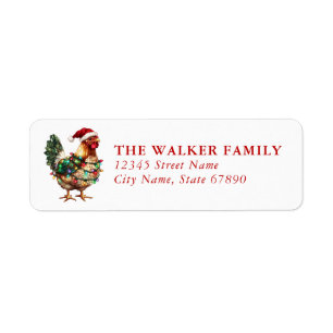 Christmas Chickens Return Address Labels