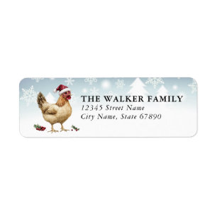 Christmas Chickens Return Address Labels